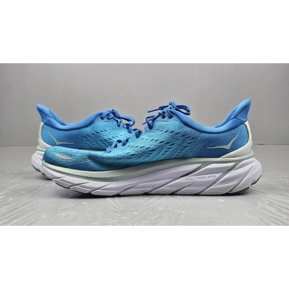 Hoka One One Clifton 8 Running Shoes Mens 12D 1119393-IBSB Blue Comfort Sneakers - Picture 5 of 8